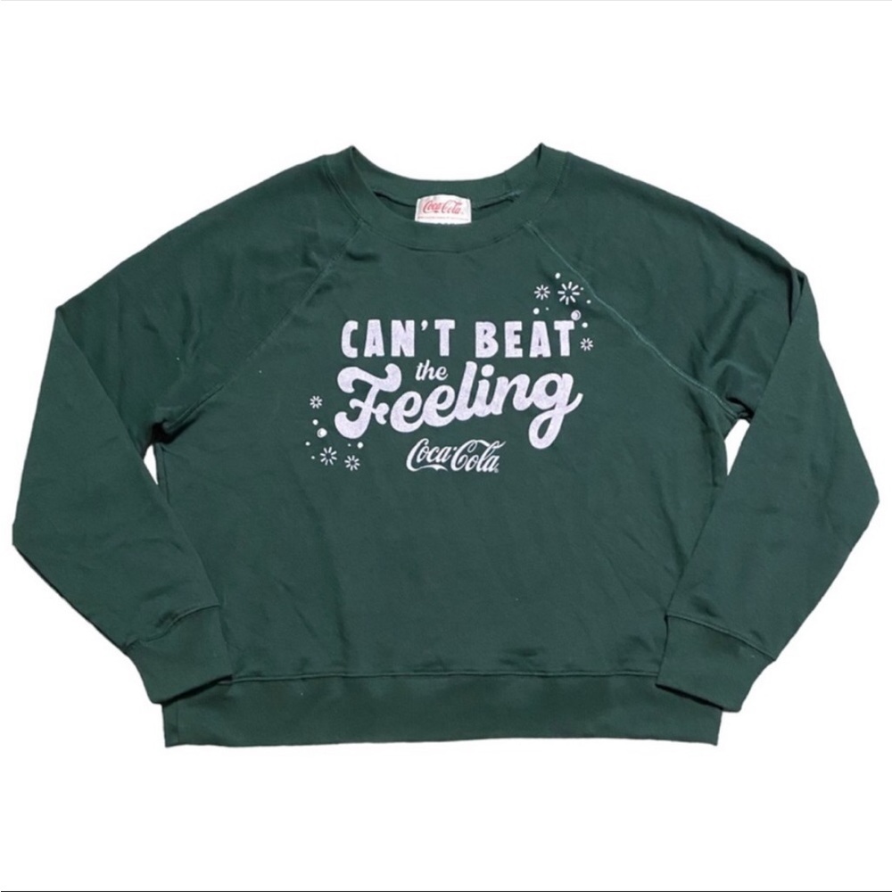 WILDFOX L Coca Cola Green Crewneck Indie Sleaze Retro Playful Sweatshirt Ltd Ed
